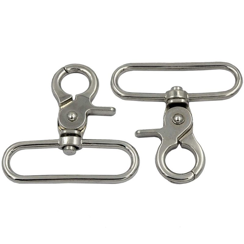 DGOL 8pcs 1 inch Zinc Alloy Webbing Strap Swivel Trigger Suspender Clip Snap Hook Lobster Clasps Buckles (SILVER) - Image 2